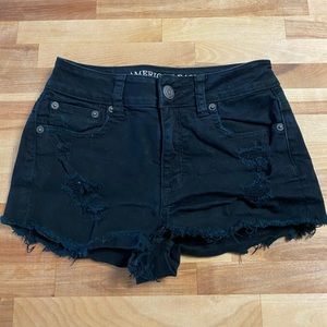 AE Black Denim Shorts
